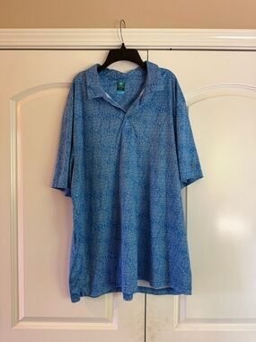 Men's Floral Blue Short-Sleeve Polo